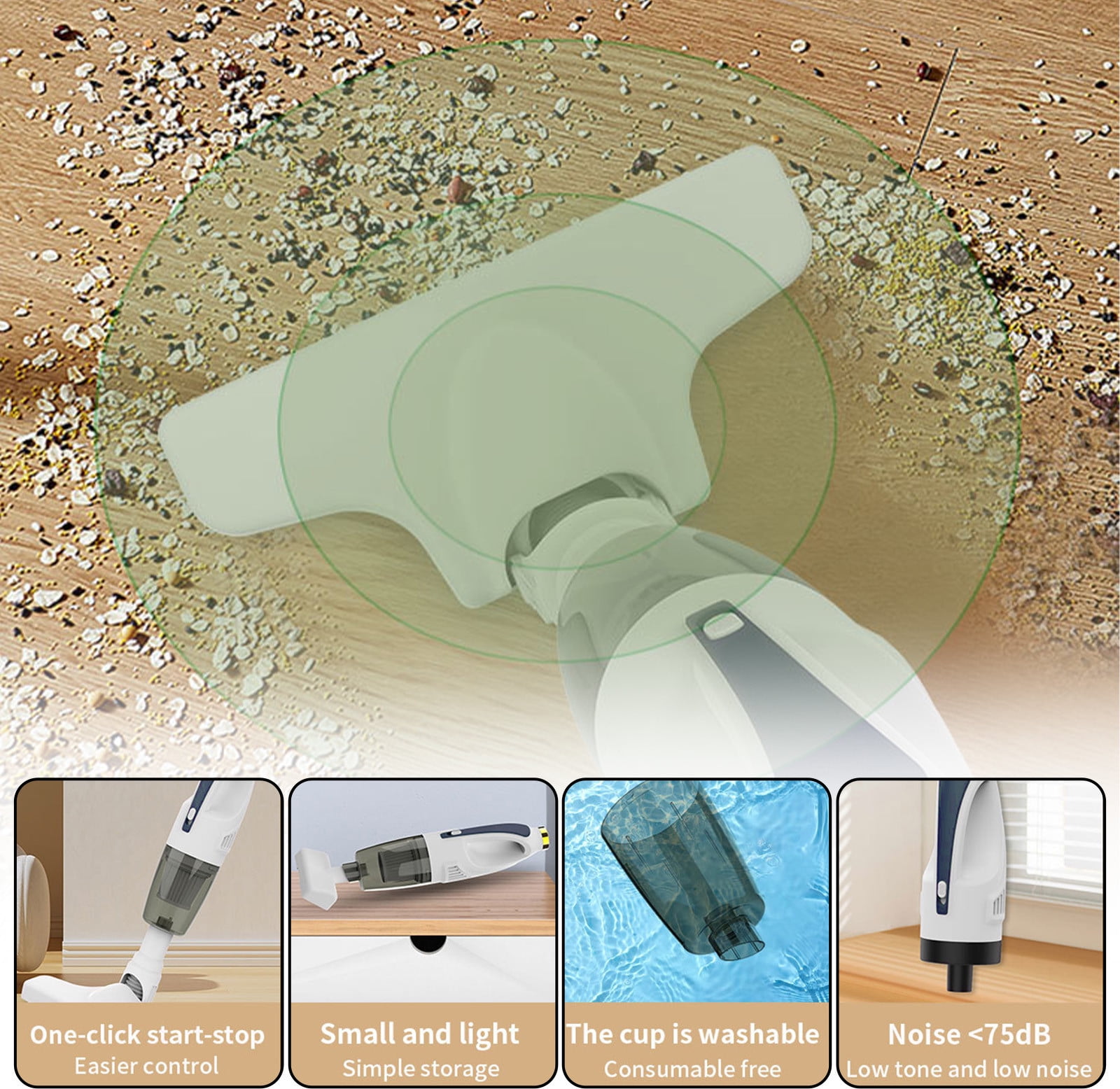 PHIGZNT Stick Vacuum Cleaner with 30 Mins Long Runtime Lightweight Vacuum Cleaner for Carpet and Hardwood Floor Pet Hair Daily Use