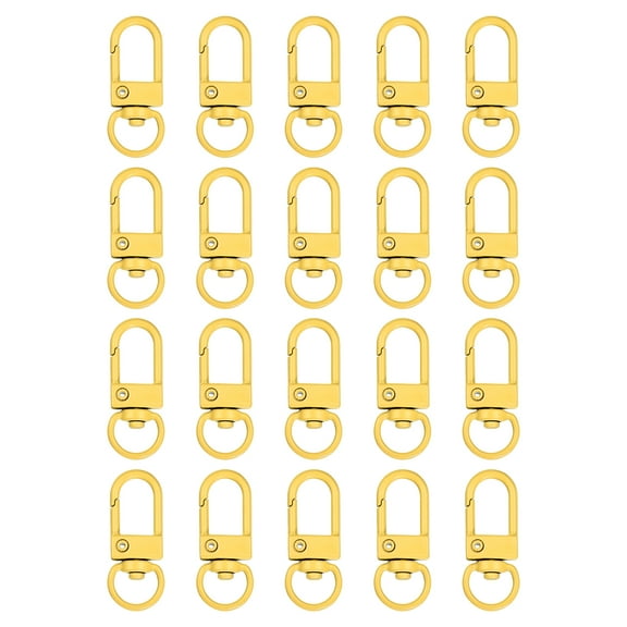 Uxcell Lobster Claw Clasps, 20Pcs 33mm - Metal Swivel Clasps Snap Hook, Lanyard Clips for Bag Keychains Purses Charm Jewelry Making Connector DIY Craft Accessories (Lemon Yellow)