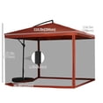 thumbnail image 3 of Outsunny Offset Patio Umbrella w/ Net, Cantilever Patio Umbrella, Wine Red, 3 of 10