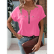 thumbnail image 5 of Blusa con Cremallera para Mujer, de Poliéster, con Botones y Corta, Ideal para el Tiempo Libre, Color Rosa XXL, 5 of 6