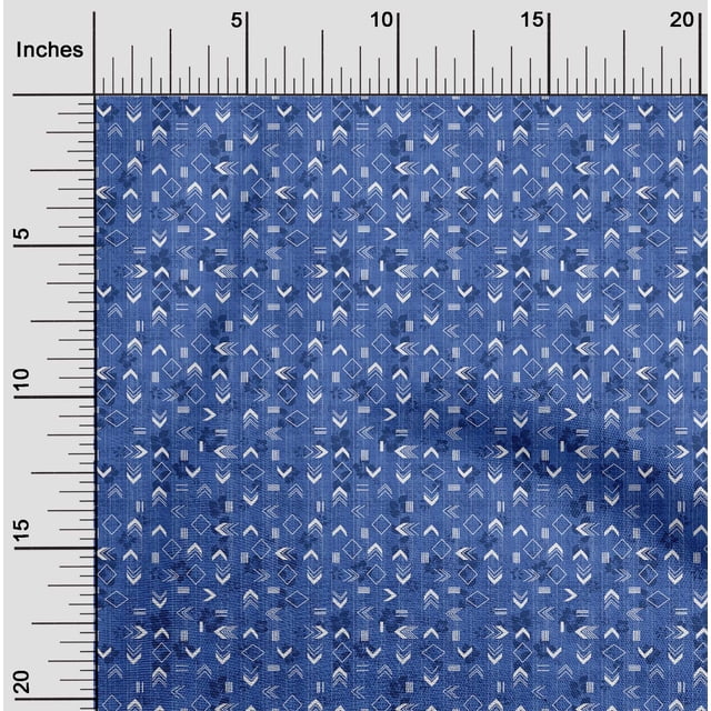 oneOone Polyester Lycra Blue Fabric Geometric Craft Projects Decor Fabric Printed By The Yard 56 Inch Wide