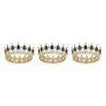 thumbnail image 3 of mmirethe Exquisite Craft And Delicate Pattern Rhinestone For Wedding Or Bridal Electroplated Tiaras Gold + black 3Set, 3 of 6
