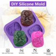 thumbnail image 6 of BUZIFU 3Pcs Silicone Soap Making Supplies Molds, DIY Handmade Soap Trays 4 Cavities Angel Soap Moulds Single Rectangle Square Silicone Soap Molds Food Grade for Cake, Muffin, Mooncake, Chocolate, 6 of 6