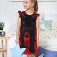 thumbnail image 4 of Vsdgher Robe de Nuit Noire Panthère Fond Rouge pour Filles Chemises de Nuit Manches Courtes à Volants Robe de Nuit Vêtements de Nuit Pyjamas pour Fête Pyjama-Grand, 4 of 6