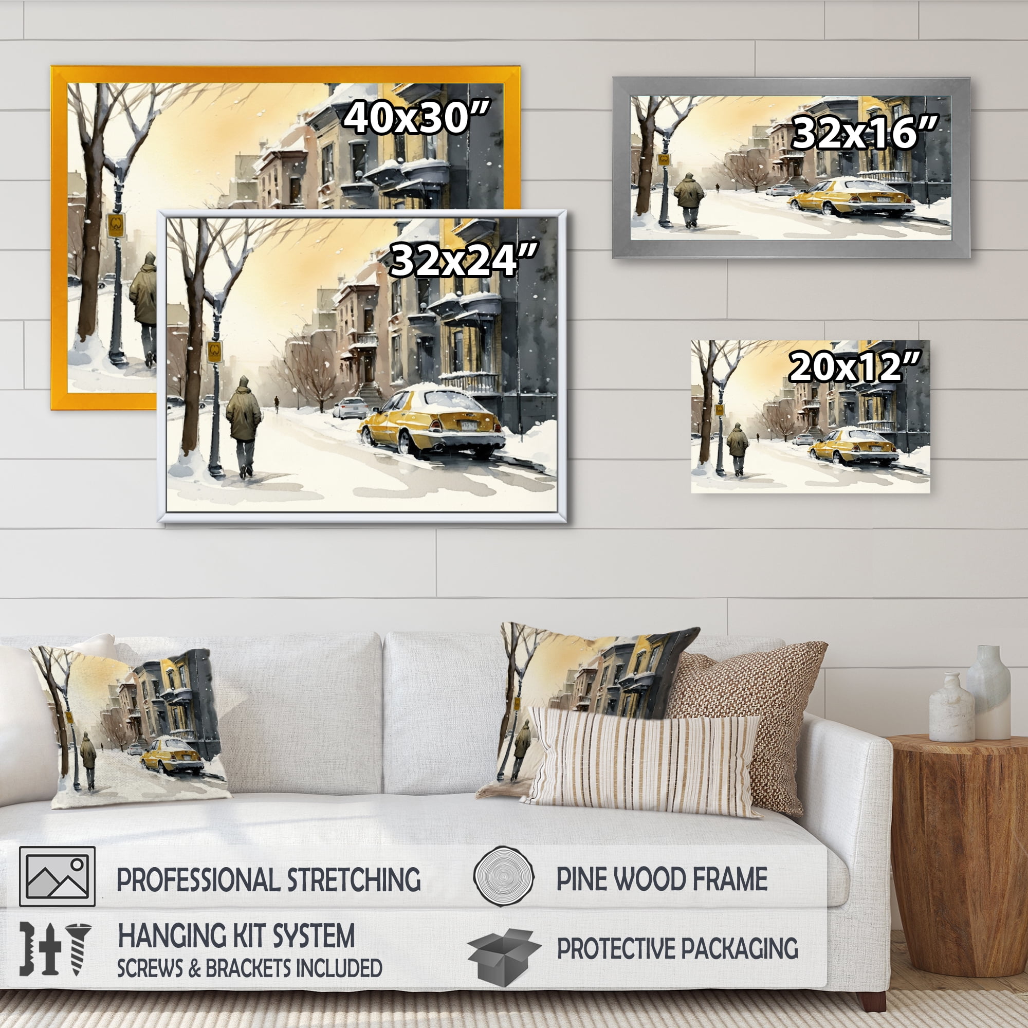 Designart Quebec During Snowfall I Canvas Wall Art
