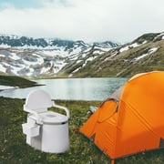 SalonMore Portable Travel Toilet, Lightweight Indoor Outdoor Commode White