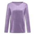 thumbnail image 6 of Jewelreauty Velvet Long Sleeve Tops for Women Solid Color Crewneck Loose Shirts Loose Cozy Pullover T-Shirts (XL, Light Purple), 6 of 6