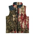 thumbnail image 4 of Uorisanigo Toddler Girls Boys Fleece Vest Jacket Puffy Kids Outwear Fuzzy Full Zipper Camo American Flag Deer Hunter Vest Sleeveless Jacket Fashion Fall Winter Clothes Age 2-12, 4 of 7