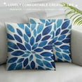 Fenyluxe Spring Teal Dahlia Pillow Covers Navy Blue Teal Floral Couch