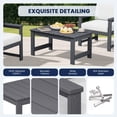 thumbnail image 4 of KINGYES 3 Pieces Outdoor Furniture Set, HDPE All Weather Use Conversation Couch Sets,2 Armchairs & 1 Coffee Table for Patio Backyard, Gray Frame with Khaki Cushions, 4 of 8