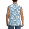 thumbnail image 4 of Goofa Daisies Flowers Printed Men's Sleeveless T-Shirt - Athletic Gym Workout Tank Top for Men - Moisture-Wicking, UPF 30+ Quick-Dry Muscle Tee-XX-Large, 4 of 8