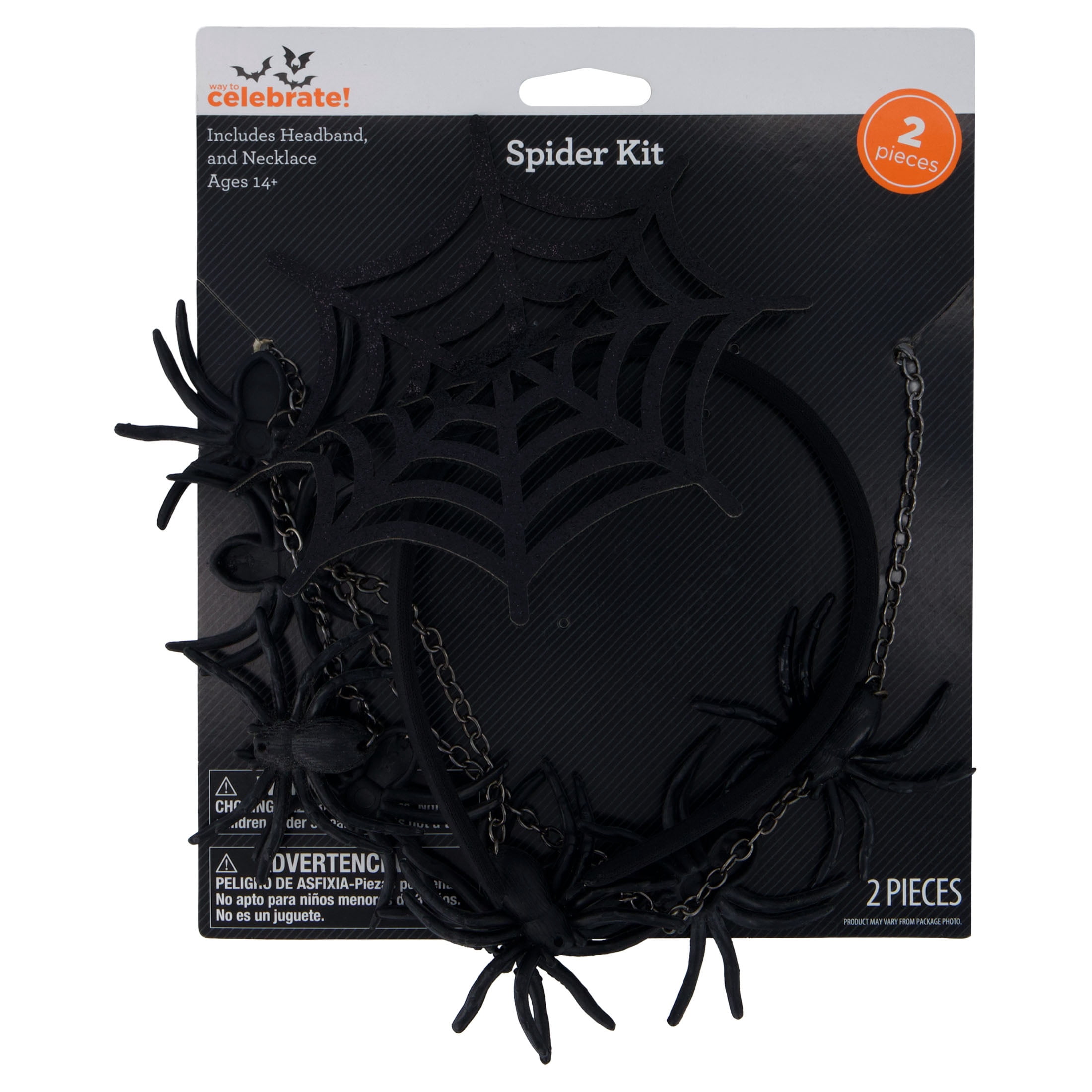 Spider Costume Accessory Kit for Adults, Black, 2 Pieces, Halloween by Way To Celebrate