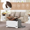 thumbnail image 5 of Oneinmil Durable 3 Piece Living Room Metal and Wood Coffee Table Set, 2 Farmhouse End Tables White, 5 of 9