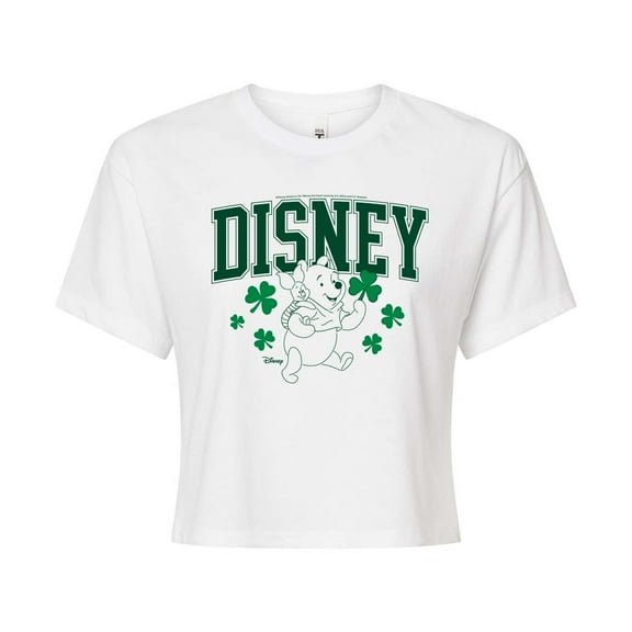 Winnie the Pooh - St Patricks Day - Juniors Cropped Graphic T-Shirt