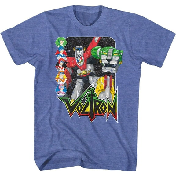 Voltron Voltron and Pilots Royal Heather Adult T-Shirt
