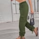 thumbnail image 4 of Pantalones Cargo para Mujer Cordón Lateral Bolsillos Múltiples Color Puro Pantalones Largos Casuales para Uso Diario OD Verde XXL, 4 of 8