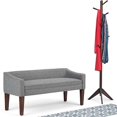 thumbnail image 2 of SIMPLIHOME Parris Upholstered 50 inch Wide Bench, Stylish Low Back and Swooped Arms, with Extra Suport, Simple Assembly, Just Attach Legs Contemporary inPebble Grey, 2 of 5