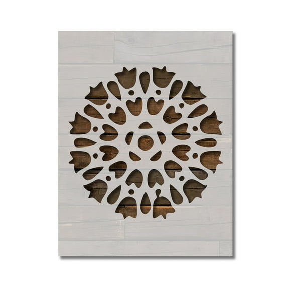 Mandala Stencil Geometric Pattern Spiritual Template Reusable 8.5 x 11 for Painting on Walls, Wood, Etc. By Stencilville