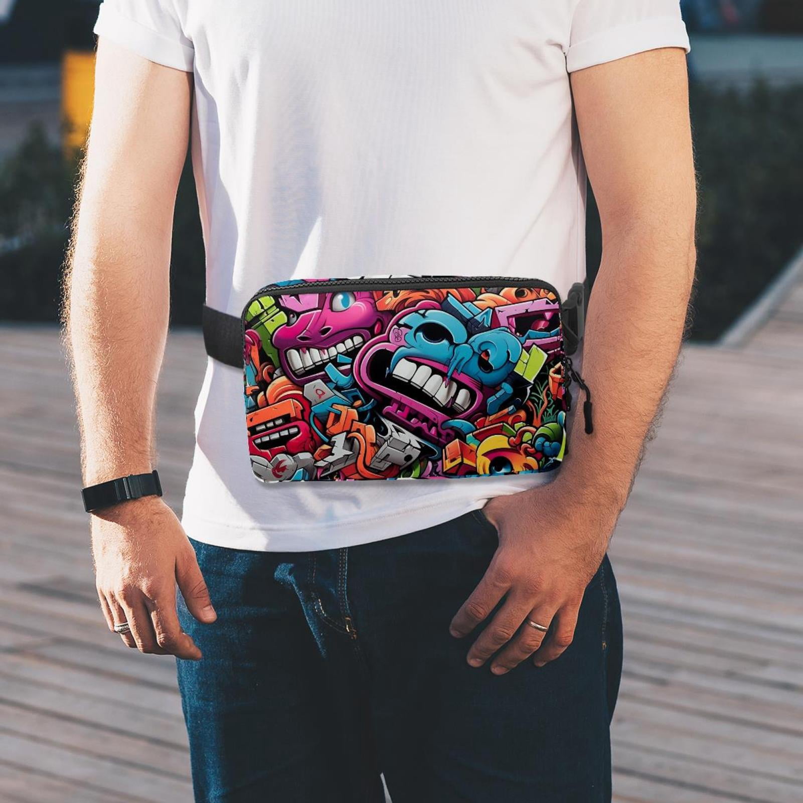 Christmas crutches Lightweight Adjustable Waist Bag with Extension Strap - Unisex Fanny Pack Belt Bag