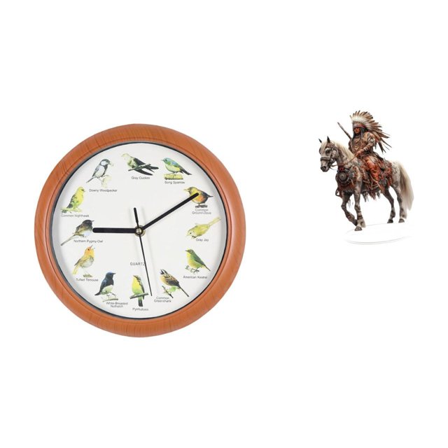 Reloj De Pared Acrílico Con Diseño De Caballero Y Pájaro, Pieza Central Decorativa, Colgante, Resistente Al Agua, Para Mesa, Decoración Del Hogar Y Paredes De Cocina.