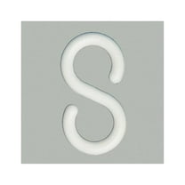 S-Hook for Plastic Chain Barrier, White, 2 93/100 in Length, Gloss