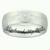 Personalized Men's Engraved Claddagh Band in Stainless Steel
