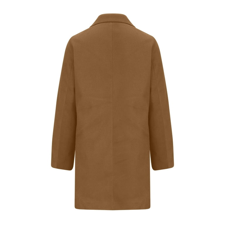 Wool Trench Coats for Women Winter Fall Fashion Notch Collar Pea
