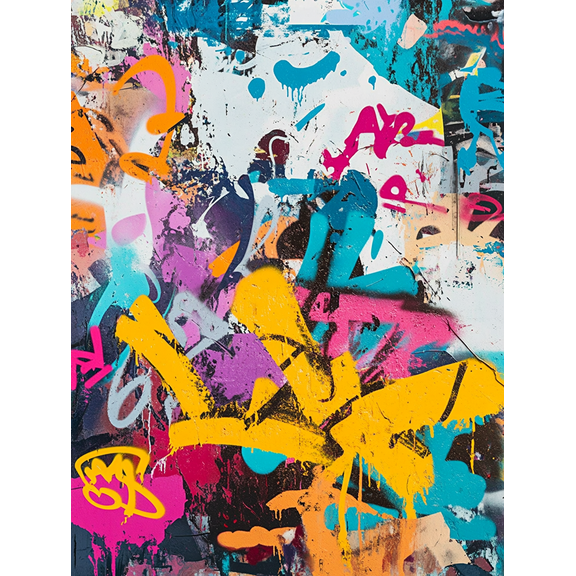 Abstract Graffiti Street Art Canvas Painting/Decorative Painting， Suitable for Decorating Living Room， Bedroom， Office， Apartment， and Studio.