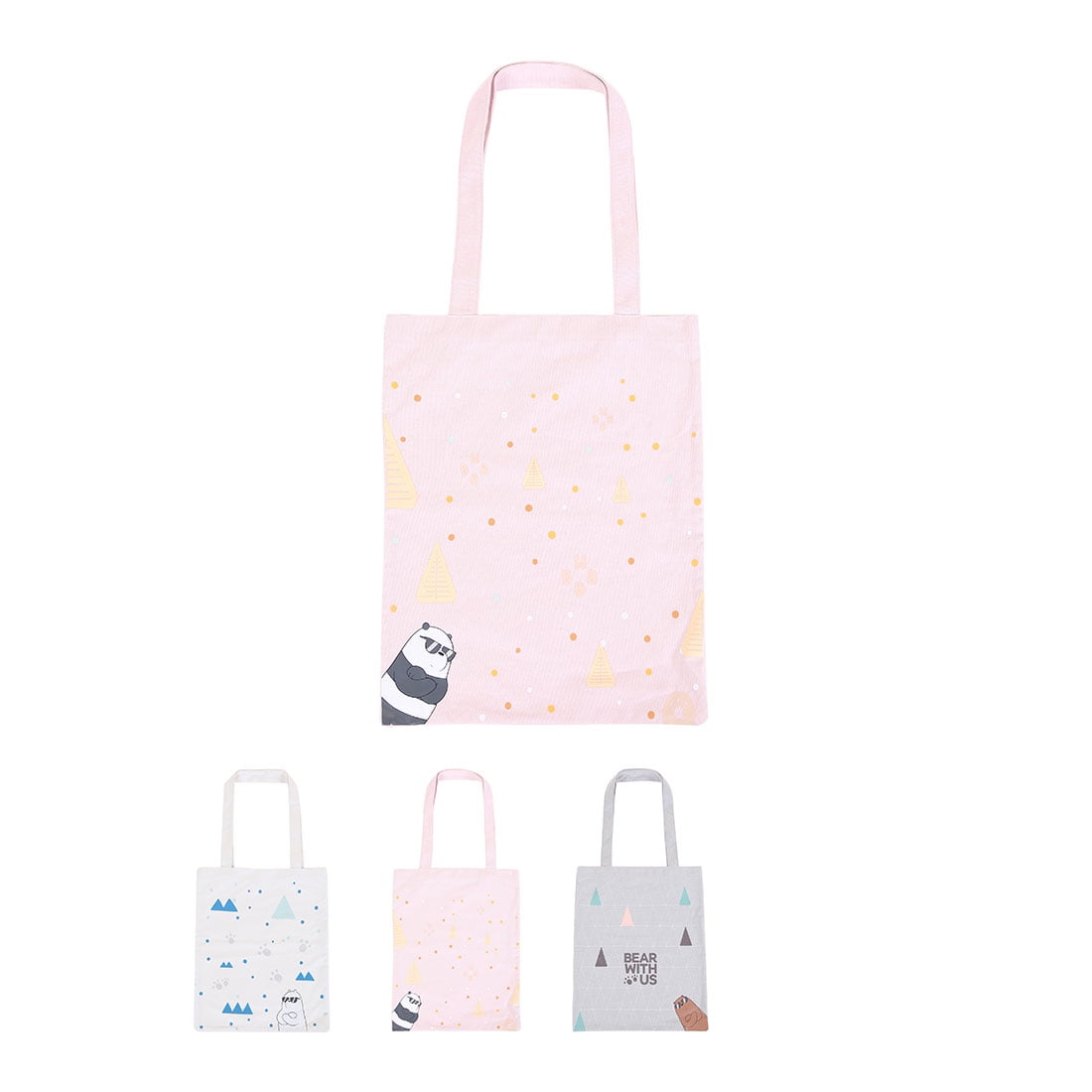 MINISO We Bare Bears Canvas Shopping Bag Cute Reusable Foldable Bag Mixed Pattern Walmart