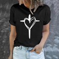 thumbnail image 4 of YDLCAFD T-Shirt Imprimé Lettre Décontracté pour Femmes, Manches Courtes, Graphique, 4 of 5