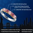 thumbnail image 2 of Gem Stone King 925 Silver and 10K Yellow Gold Pink Lab Grown Diamond and Pink Tourmaline Wedding-Bands Ring for Women | 0.84 Cttw | Round 3.5MM | Gemstone April Birthstone | Size 7, 2 of 6