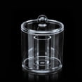 thumbnail image 2 of Cotton Balls Swabs Organizer with Lids, 4 x 5 inch Round Q-Tips Pads Holder Bathroom Canister Jar, Clear Acrylic Storage Container for Cosmetic Makeup Sponges Wipes, Eyebrow Blush Brush, 2 of 7