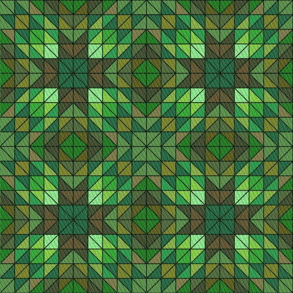 Ahgly Company Indoor Square Patterned Dark Forest Green Area Rugs, 8' Square