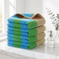 thumbnail image 6 of REGALWOVEN Checkered Cotton Hand Towels for Bathroom, Soft Absorbent Bathroom Hand Towel Set, Spa, Hotel, Kitchen Blue Green 2-Piece, 6 of 7