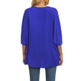 thumbnail image 3 of SAYOO Dolman manga cuello en V mujer #39;st - camisa gasa suelta Split verano Street Top SAYOO moda, 3 of 6