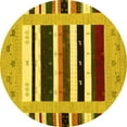 thumbnail image 1 of Ahgly Company Indoor Round Abstract Yellow Contemporary Area Rugs, 5' Round, 1 of 4