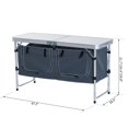 thumbnail image 7 of Demi Bonn 47" Portable Aluminum Folding Camping Picnic Table, Equipped with Carrying Handle & Storage Organizer, White, 7 of 7