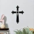 thumbnail image 2 of Detailed Cross Easter Spiritual Decals Gifts Christ Bible Verse Vinyl Lettering Wall Decal Size: 18"H x 12.5"L - Color: Black, 2 of 4
