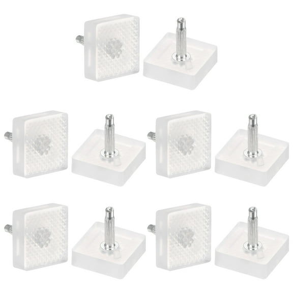 5 Pairs TPU Kitten Heel Tips Shoes Replacement Tap for Women High Heels, 2.4mm Pin, 16mm Square Heel Caps, Transparent