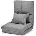 thumbnail image 1 of Gymax Chaise Pliante Convertible Canapé-Lit Futon Chaise Longue avec Coussin Gris, 1 of 10