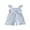 Blue, variant on BemeyourBBs Kids Toddler Baby Girls Waffle Knit Romper Overalls Shorts Cute Infant Baby Girl Summer Clothes Solid Color Flying Sleeve Square Bow Front Ruffled Flared Jumpsuit