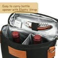 thumbnail image 3 of Tirrinia 2 Bottle Wine Tote Carrier - Leakproof & Insulated Padded Versatile Wine Cooler Bag, 3 of 7
