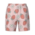 thumbnail image 4 of Lsque Mens Swim Trunks Strawberry And Flowers Pattern - Bathing Suit Compression Liner - Beach Swim Shorts Swimwear - (S-3XL) - Stretch Quick Dry -XX-Large, 4 of 9