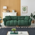 thumbnail image 4 of 93" Sofa Couch for Living Room,Teddy Upholstered Sofa,3 Seater Couch with 2 Pillows for Apartment,Bedroom,Office,Green, 4 of 7