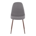 thumbnail image 4 of Lumisource Pebble Contemporary Chair in Walnut Metal and Charcoal Fabric - Set of 2, 4 of 8
