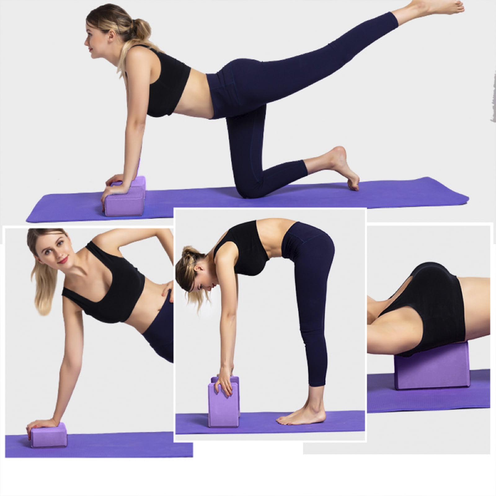 Yoga Blocks 9''x6''x3'', 4 Pack High Density Yoga Brick Foam Blocks to  Improve Strength, Flexibility and Balance, Light Weight and Non-Slip  Surface