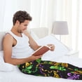 thumbnail image 4 of Uemuo Mardi Gras Surface Pattern Men's Wide Leg Palazzo Lounge Pants with Pockets Light Weight Loose Comfy Casual Pajama Pants-XX-Large, 4 of 9
