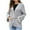 Gray, variant on Women's Fashionable Solid Button Up Crochet Cardigan with Pockets Soft Knit Sweater for Casual Outfits, Oversized Fit V-Neck Cardigan for Daily Wear, Office or Layering