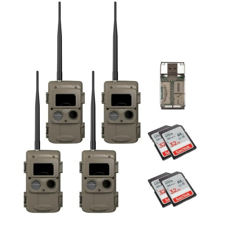 Cuddeback CuddeLink Wireless Trail Camera System with SD Cards Bundle (4-Pack)