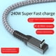 thumbnail image 3 of Cable USB 4 Codo Estereoscópico de 90° 40 Gbps Cable de Datos USB4 Tipo C Carga Rápida PD 240 W, Transferencia de Vídeo 8K 1,5 M, 3 of 5
